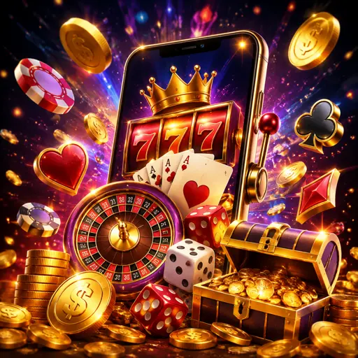 Celular com o aplicativo aberto na tela inicial de jogos