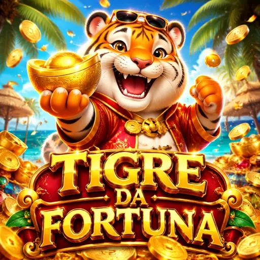 Tela de abertura do Fortune Tiger com o tigre dourado ao centro